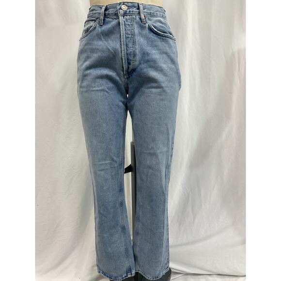Agolde 'Lana' Blue Straight Denim Jean Size 26 - Picture 2 of 5